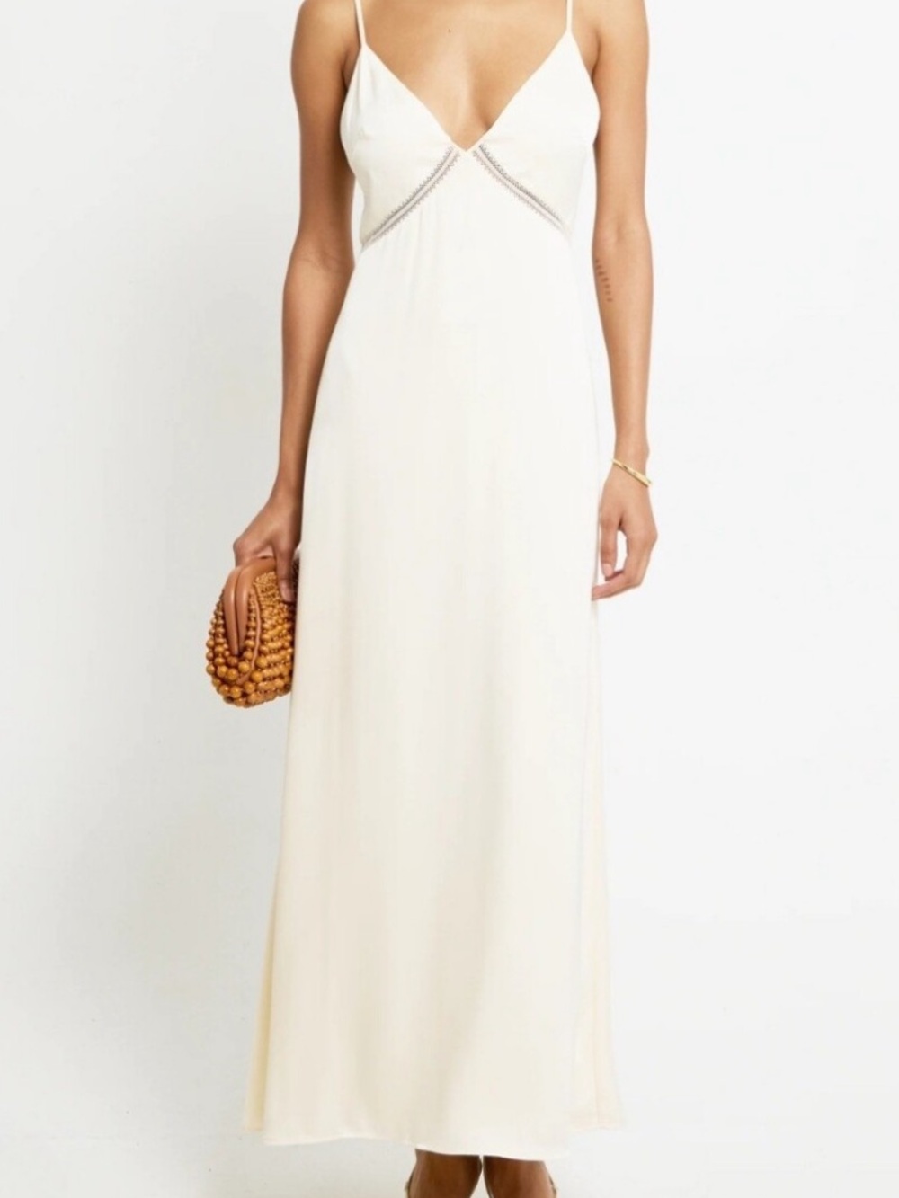 Ivory Spaghetti Strap Maxi Dress